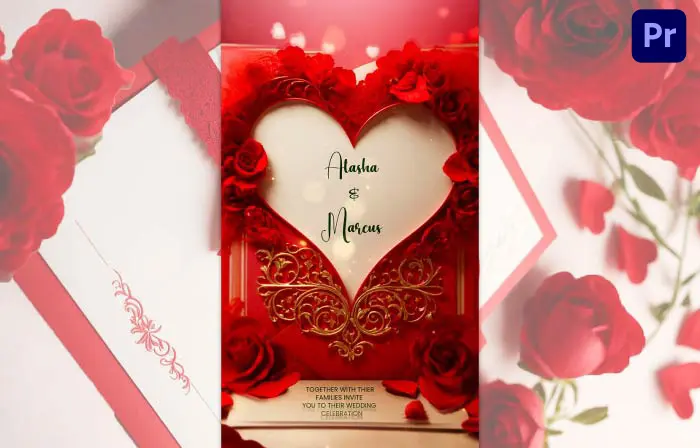 Elegant 3D Rose Themed Wedding Invitation Instagram Story
